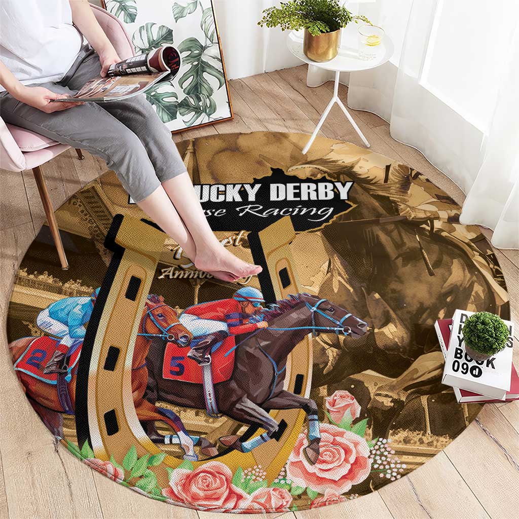 Kentucky Horse Racing Round Carpet 151st Anniversary Race For The Roses LT14