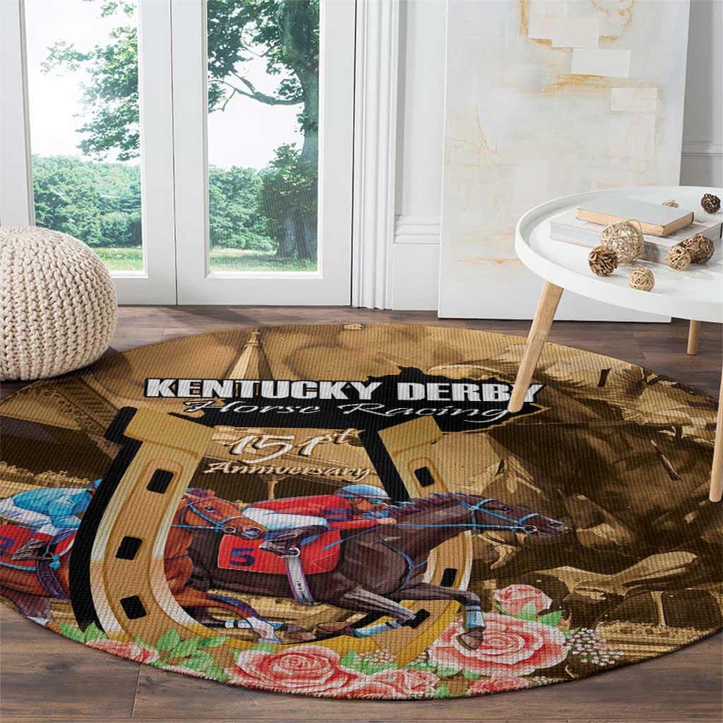 Kentucky Horse Racing Round Carpet 151st Anniversary Race For The Roses LT14