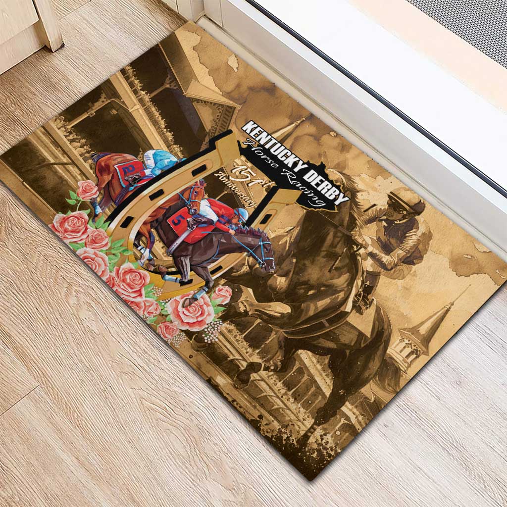 Kentucky Horse Racing Rubber Doormat 151st Anniversary Race For The Roses LT14