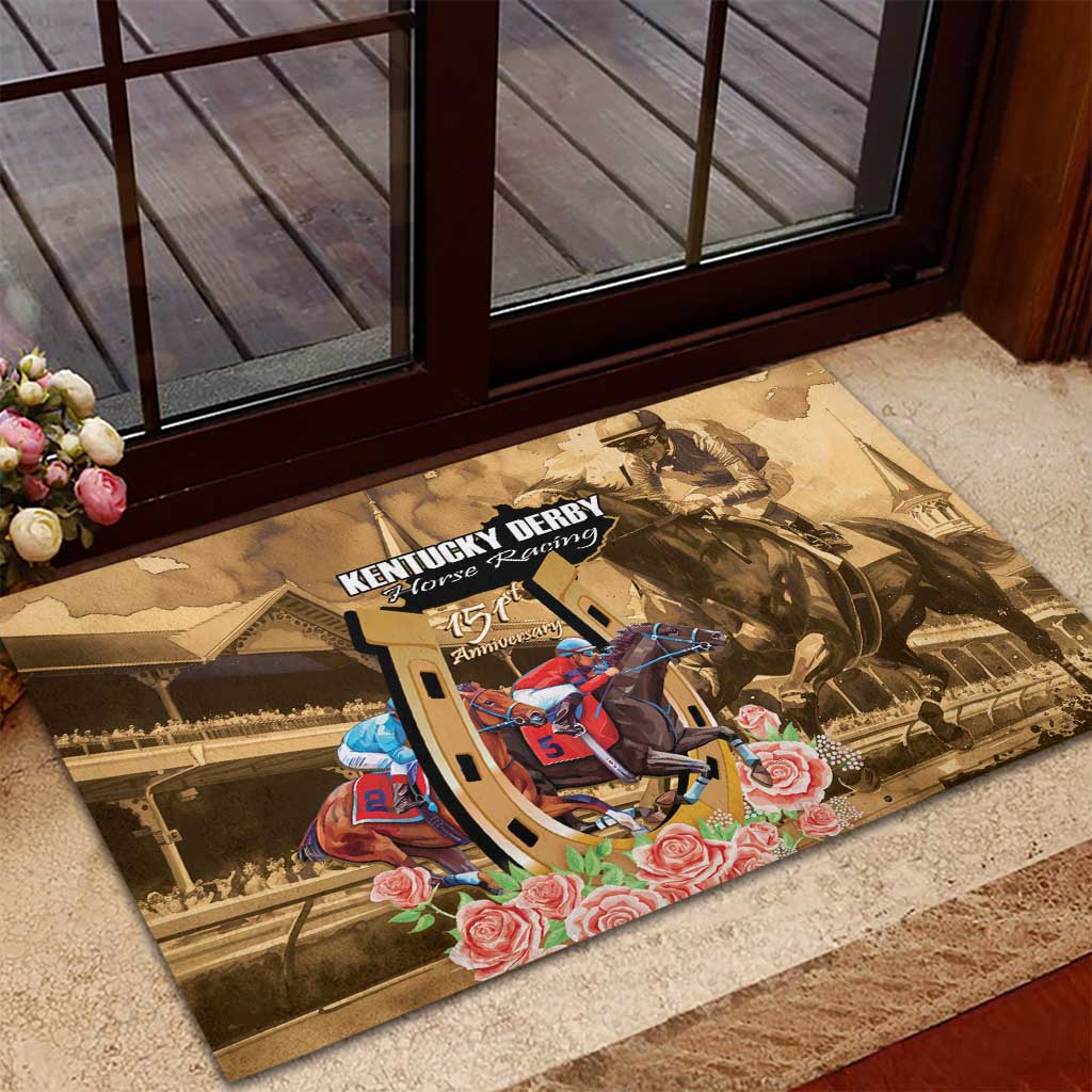 Kentucky Horse Racing Rubber Doormat 151st Anniversary Race For The Roses LT14