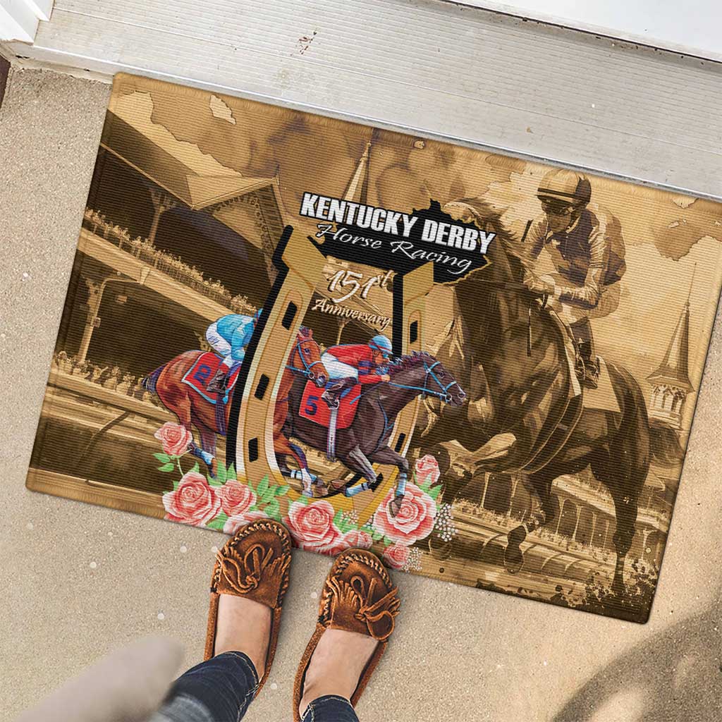 Kentucky Horse Racing Rubber Doormat 151st Anniversary Race For The Roses LT14