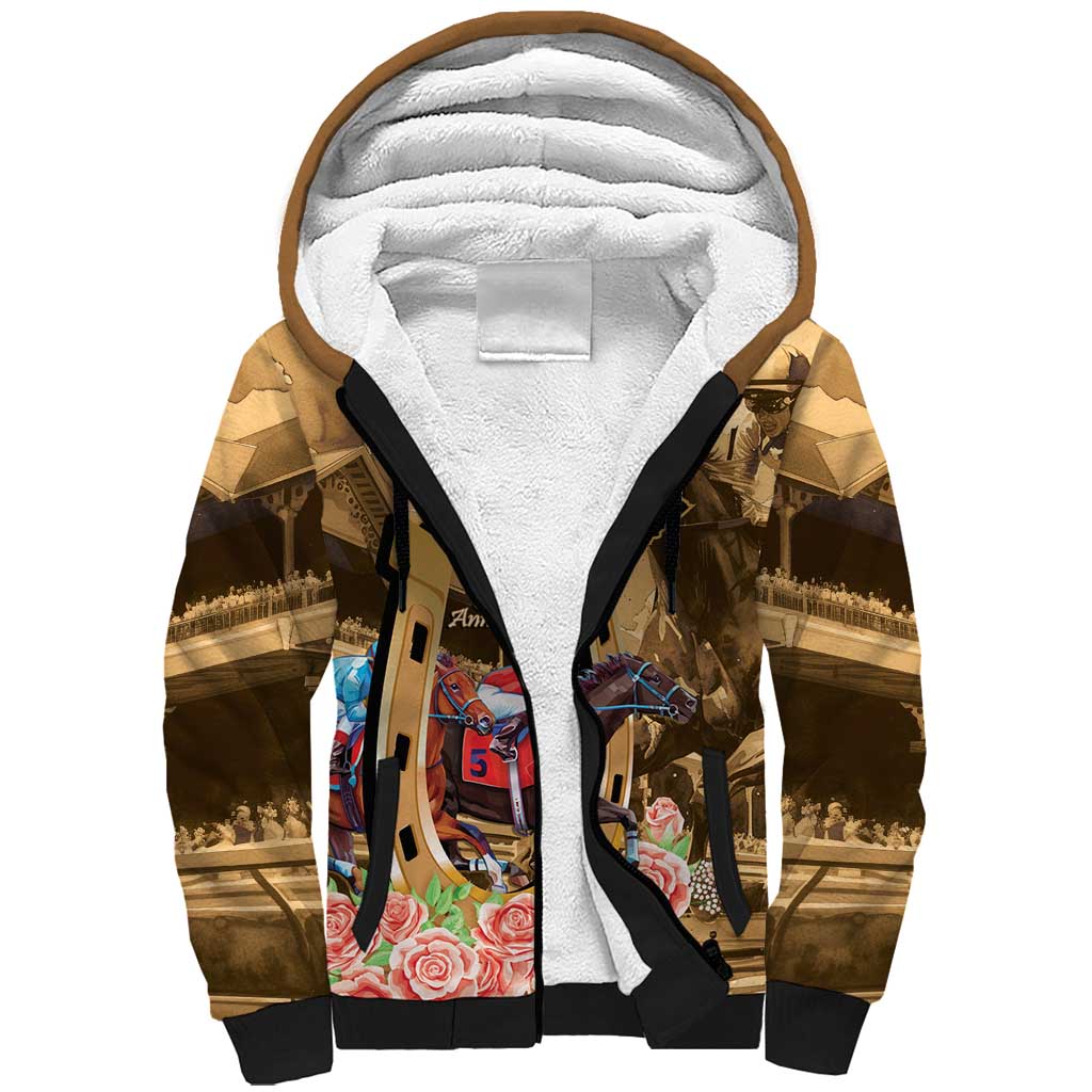 Kentucky Horse Racing Sherpa Hoodie 151st Anniversary Race For The Roses LT14