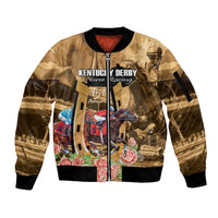 Kentucky Horse Racing Sleeve Zip Bomber Jacket 151st Anniversary Race For The Roses LT14