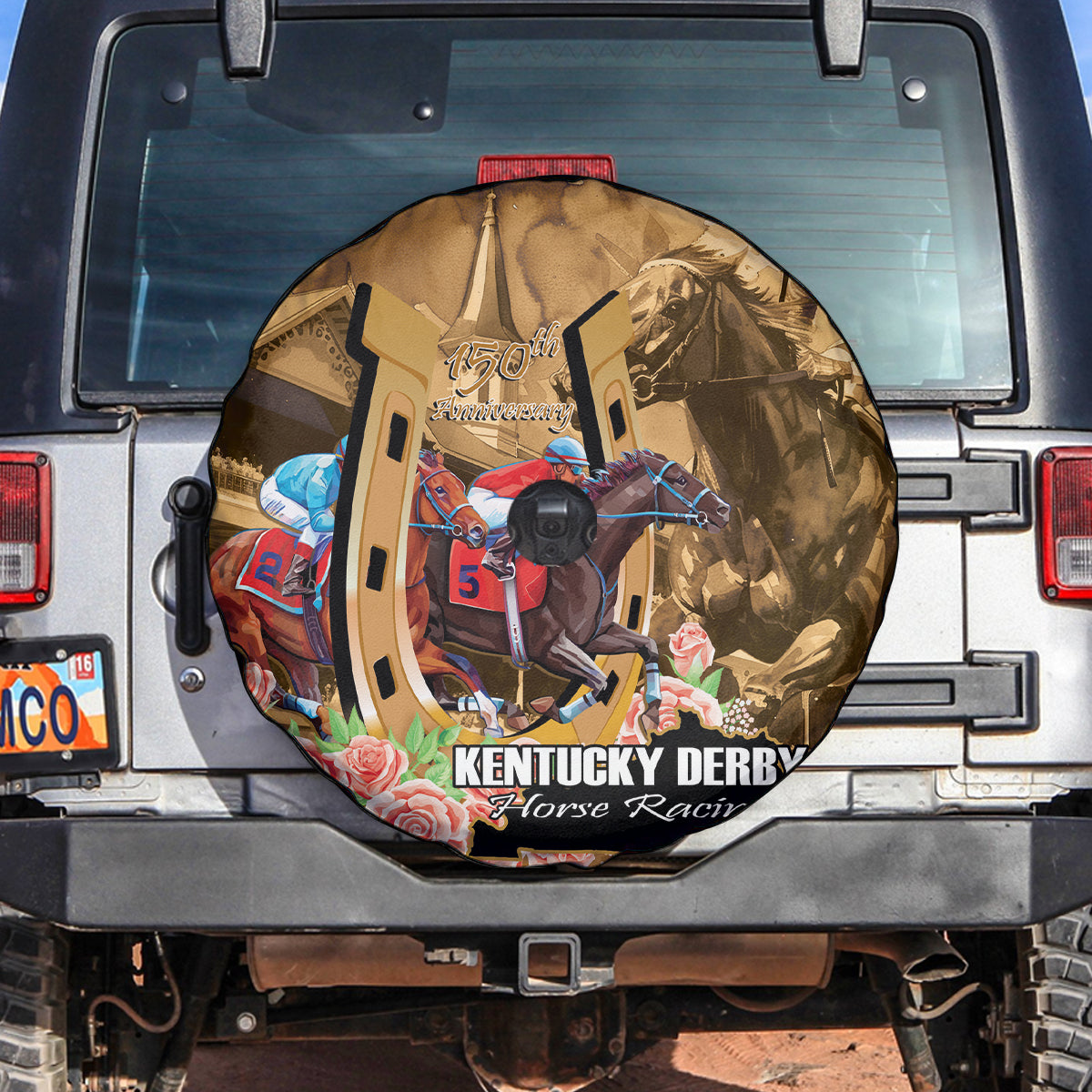 Kentucky Horse Racing Spare Tire Cover 150th Anniversary Race For The Roses
