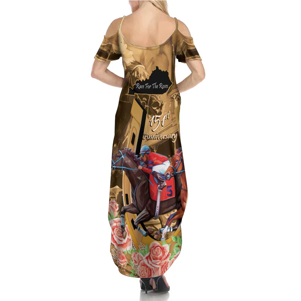 Kentucky Horse Racing Summer Maxi Dress 151st Anniversary Race For The Roses LT14