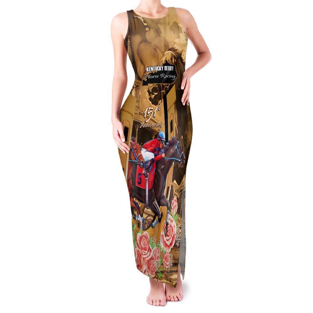 Kentucky Horse Racing Tank Maxi Dress 151st Anniversary Race For The Roses LT14