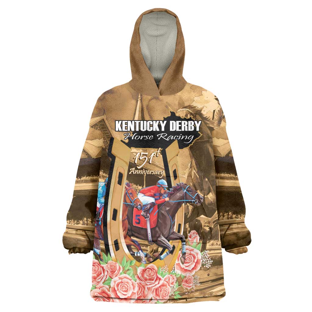 Kentucky Horse Racing Wearable Blanket Hoodie 150th Anniversary Race For The Roses