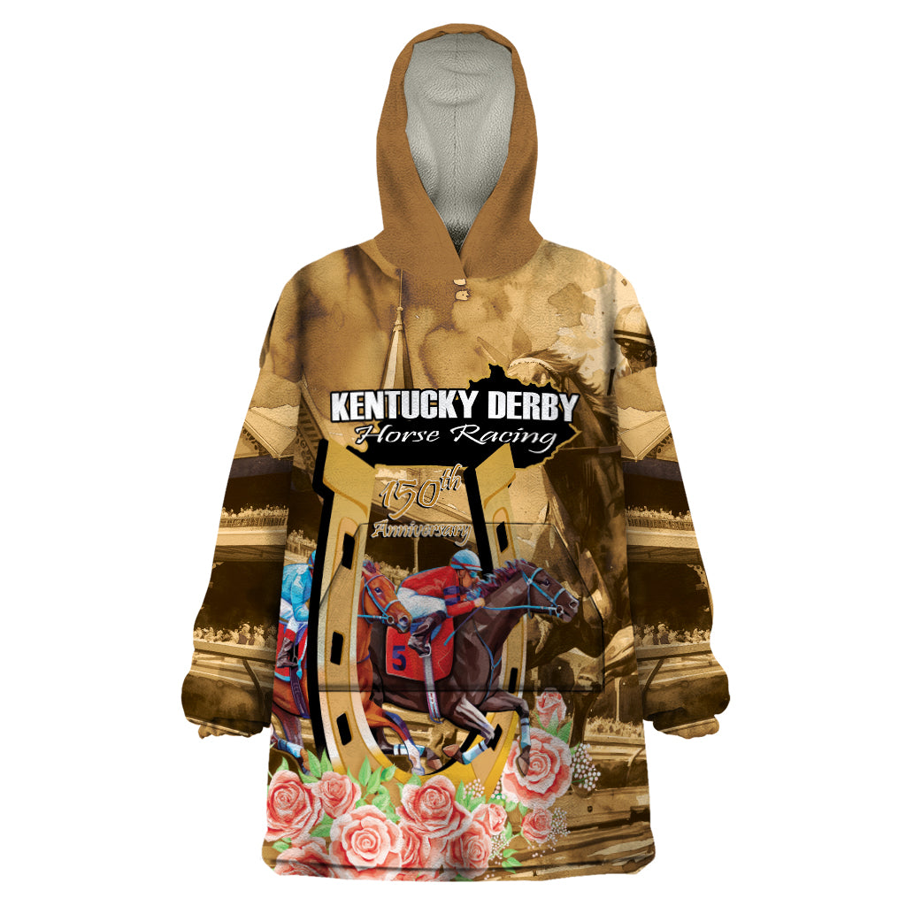 Kentucky Horse Racing Wearable Blanket Hoodie 150th Anniversary Race For The Roses