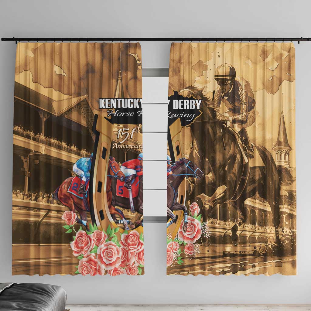 Kentucky Horse Racing Window Curtain 151st Anniversary Race For The Roses LT14