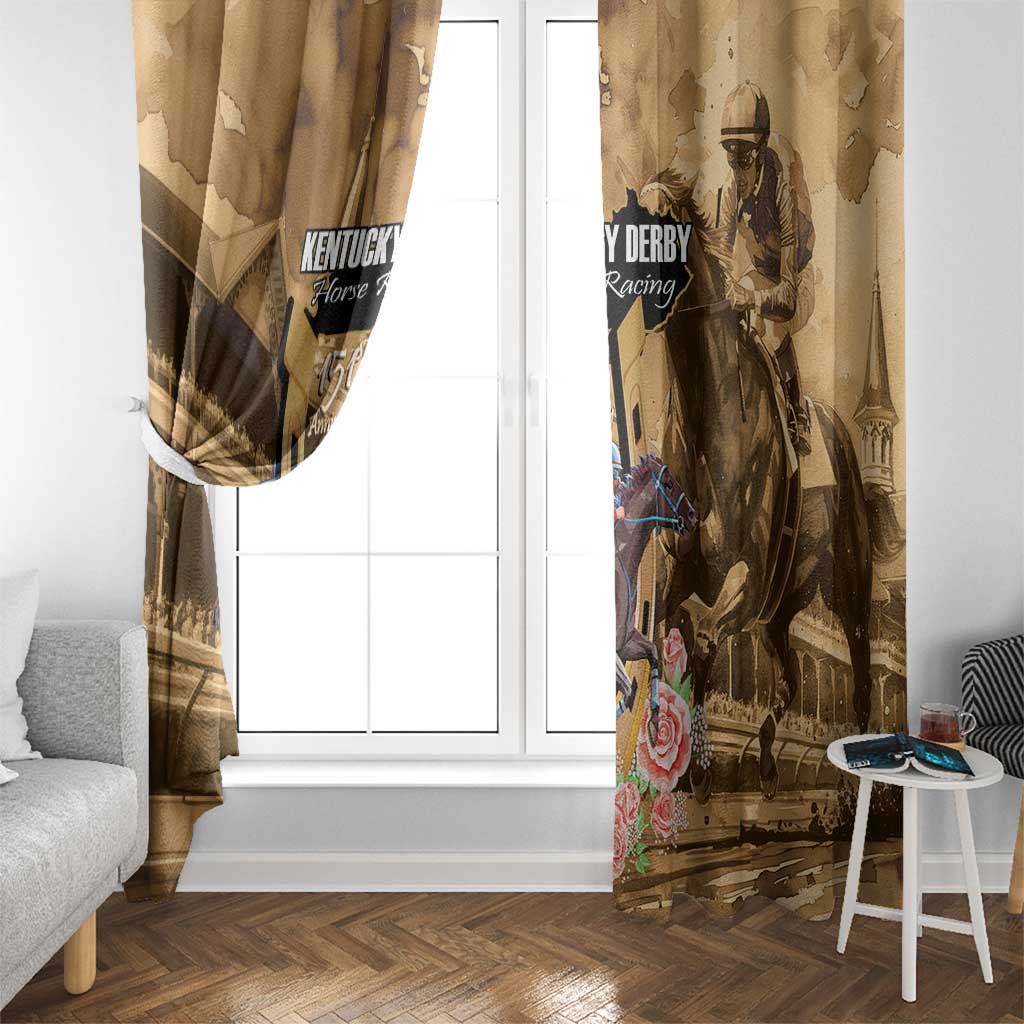 Kentucky Horse Racing Window Curtain 151st Anniversary Race For The Roses LT14
