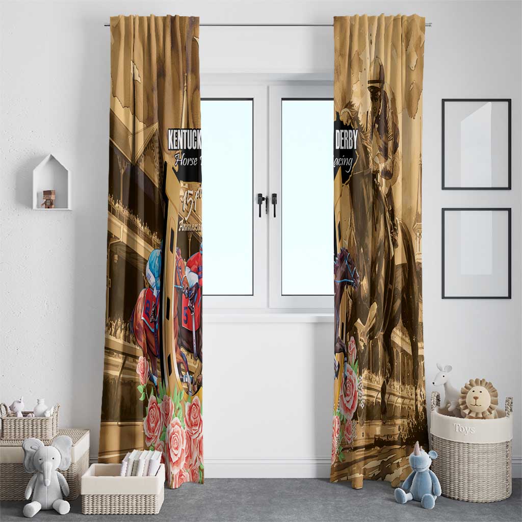 Kentucky Horse Racing Window Curtain 151st Anniversary Race For The Roses LT14
