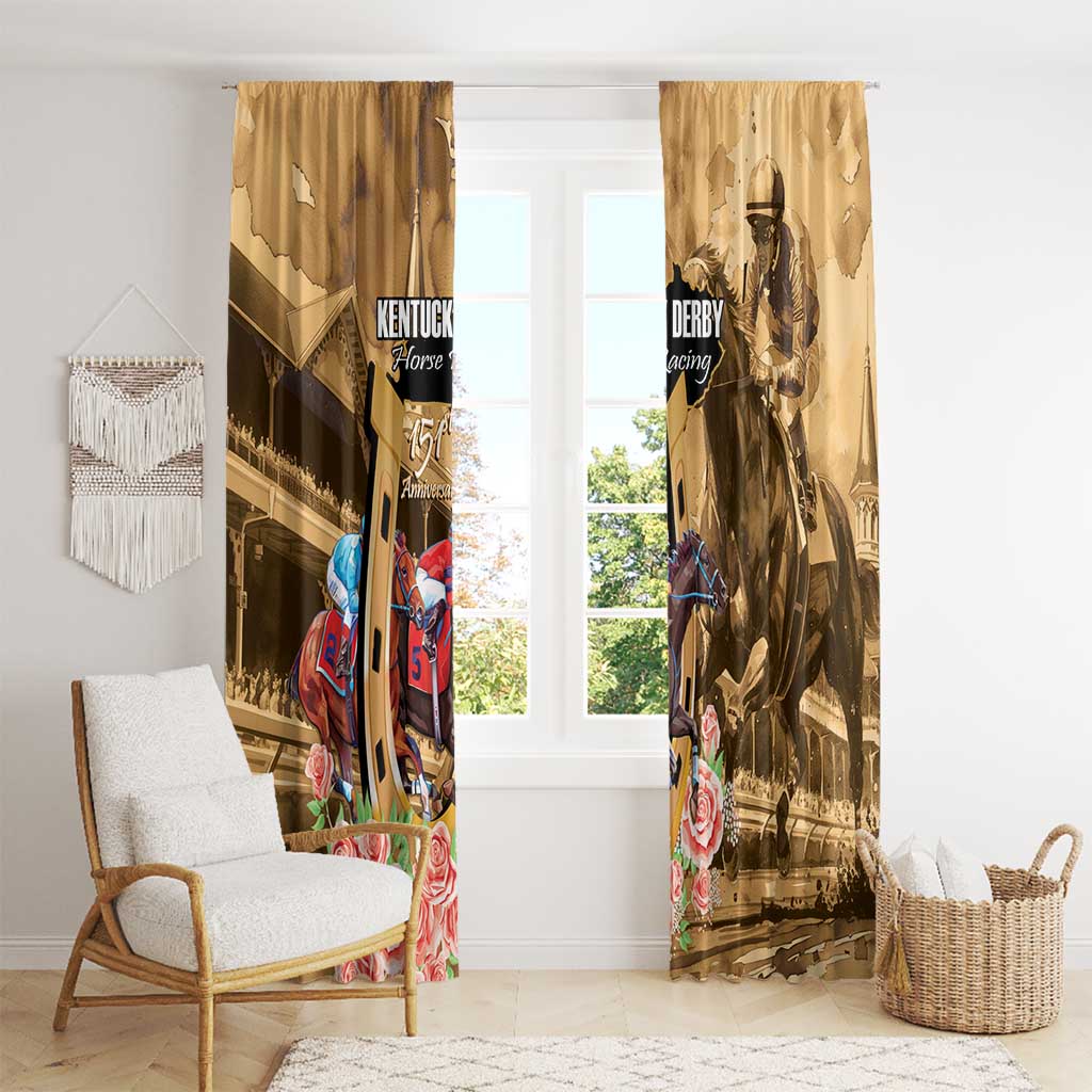 Kentucky Horse Racing Window Curtain 151st Anniversary Race For The Roses LT14