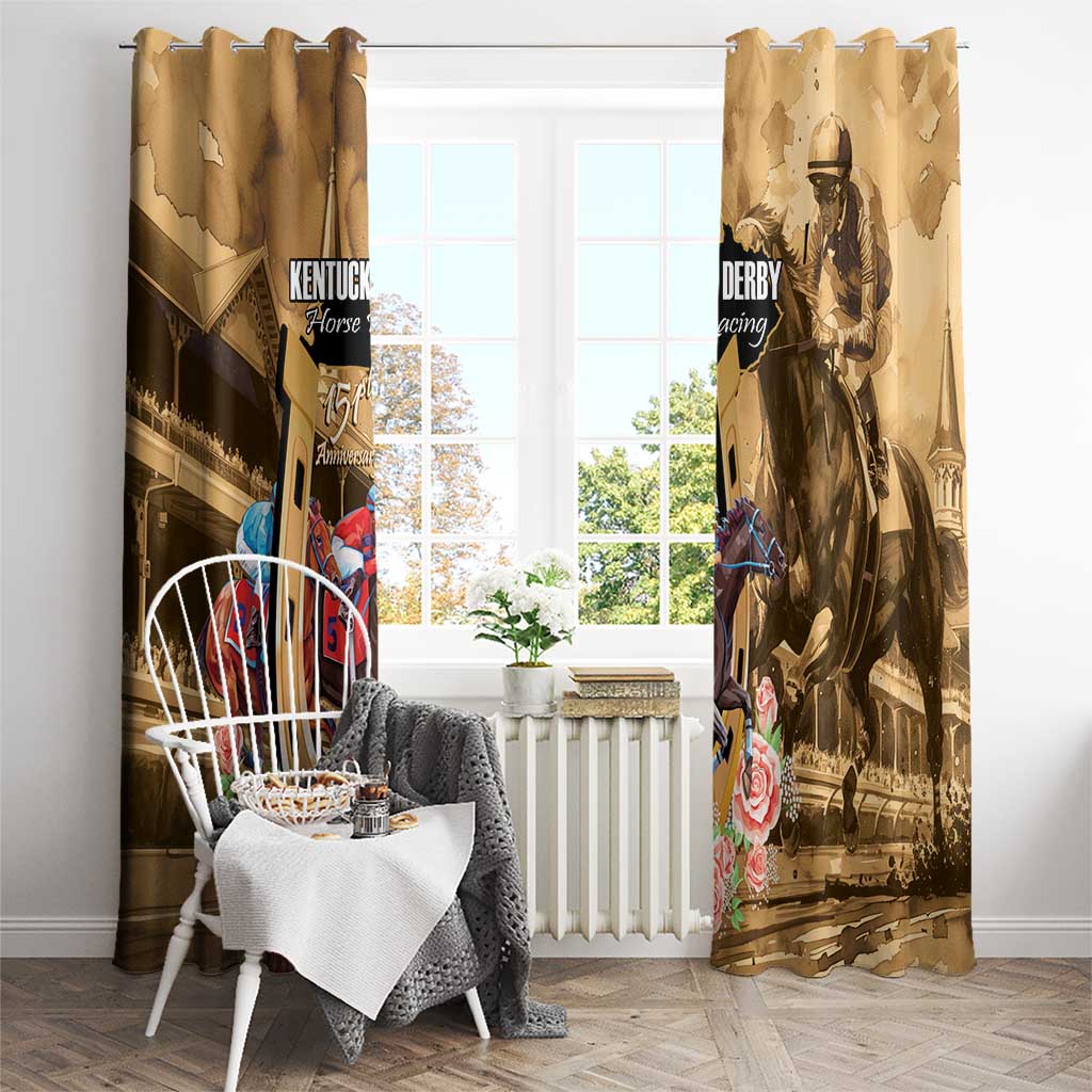Kentucky Horse Racing Window Curtain 151st Anniversary Race For The Roses LT14