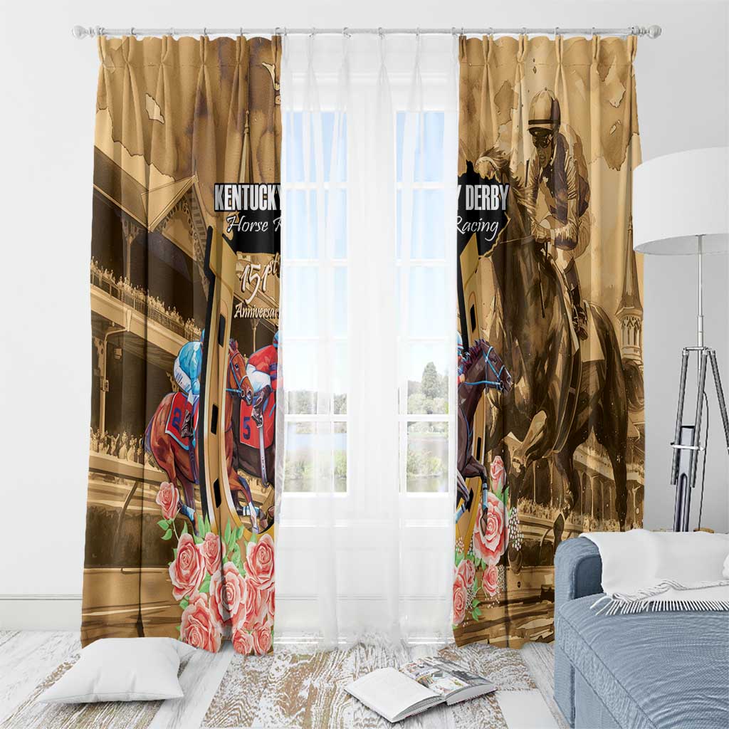 Kentucky Horse Racing Window Curtain 151st Anniversary Race For The Roses LT14