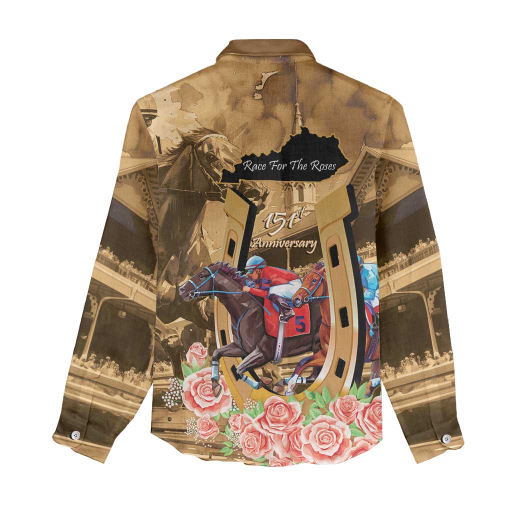 Kentucky Horse Racing Women Casual Shirt 151st Anniversary Race For The Roses LT14