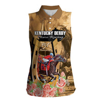 Kentucky Horse Racing Women Sleeveless Polo Shirt 151st Anniversary Race For The Roses LT14