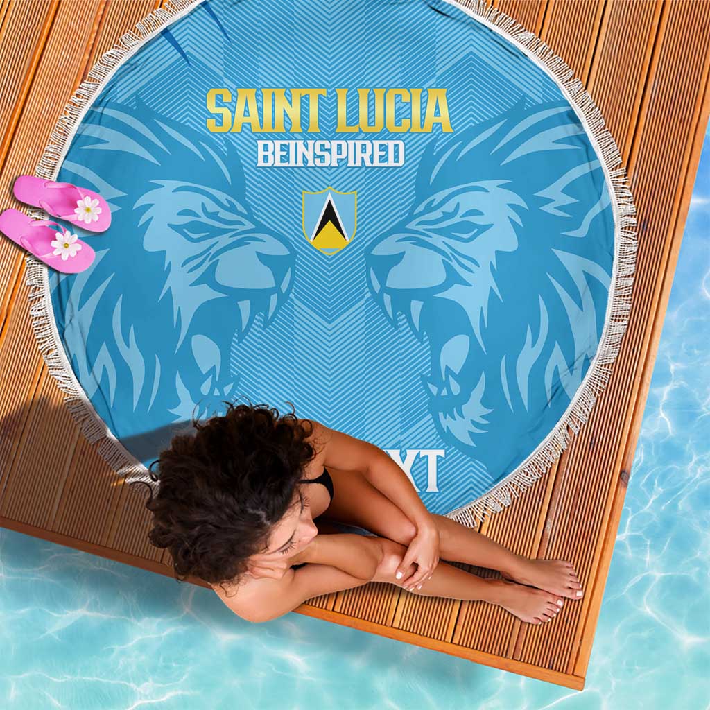 Custom Saint Lucia Cricket Beach Blanket Go Champions Beinspired