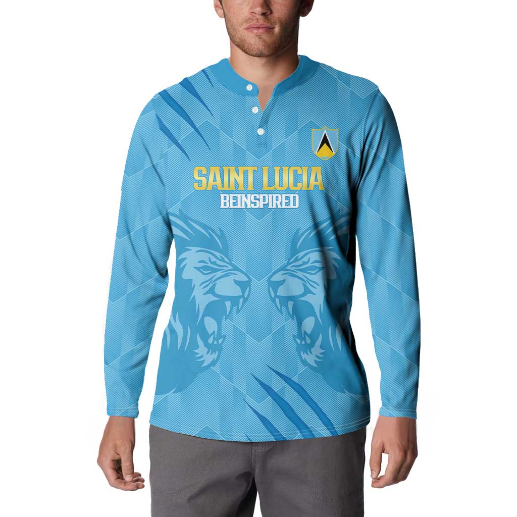 Custom Saint Lucia Cricket Button Sweatshirt Go Champions Beinspired