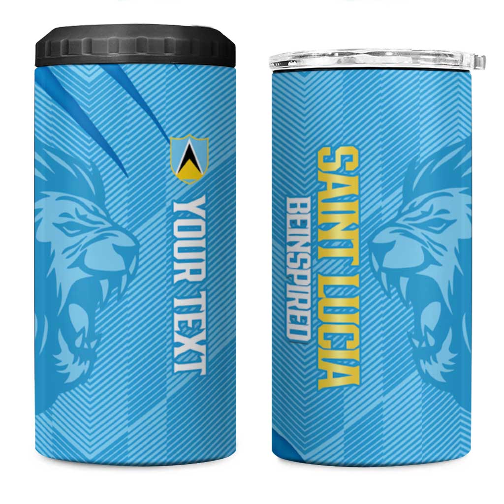 Custom Saint Lucia Cricket 4 in 1 Can Cooler Tumbler Go Champions Beinspired