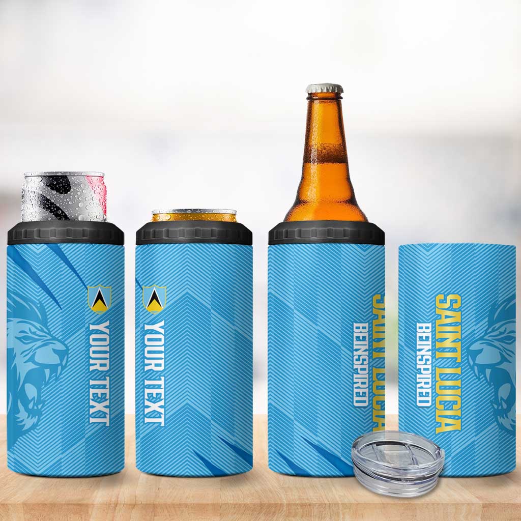 Custom Saint Lucia Cricket 4 in 1 Can Cooler Tumbler Go Champions Beinspired