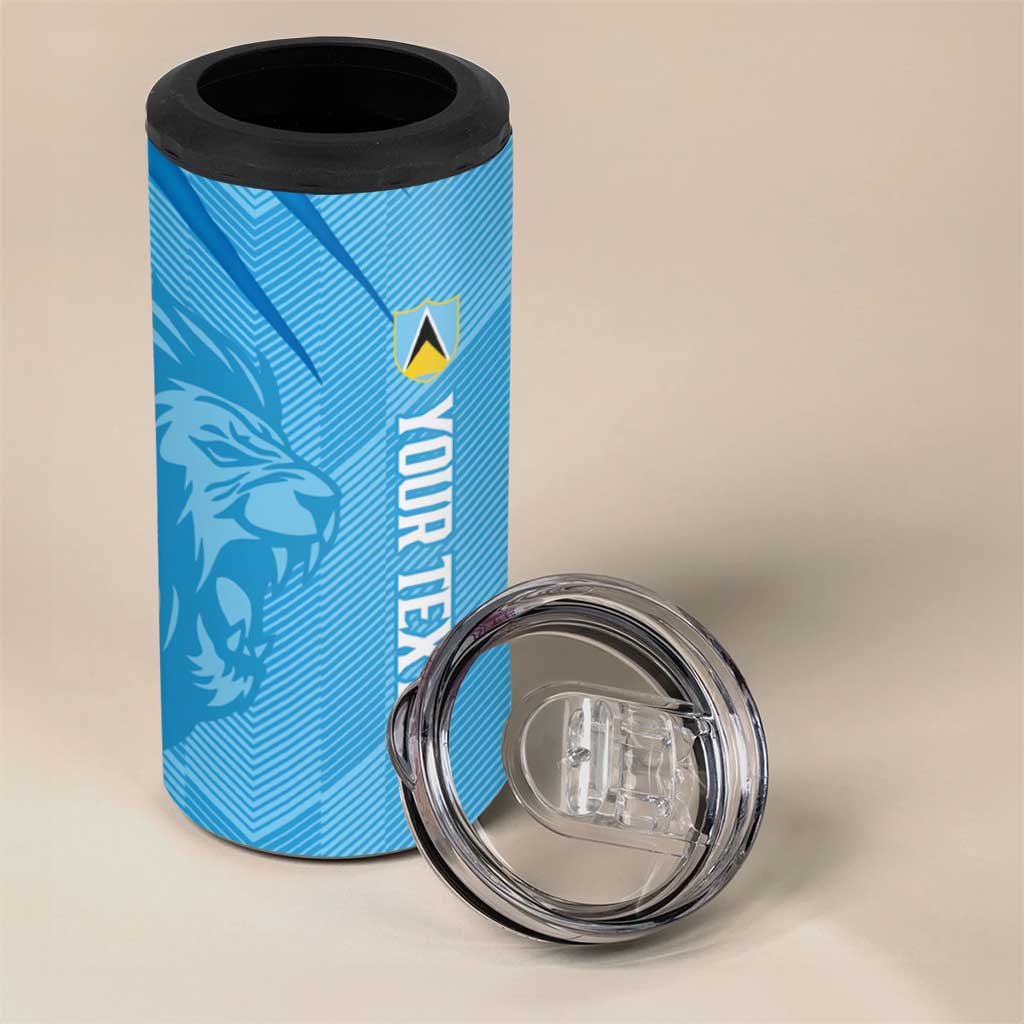 Custom Saint Lucia Cricket 4 in 1 Can Cooler Tumbler Go Champions Beinspired