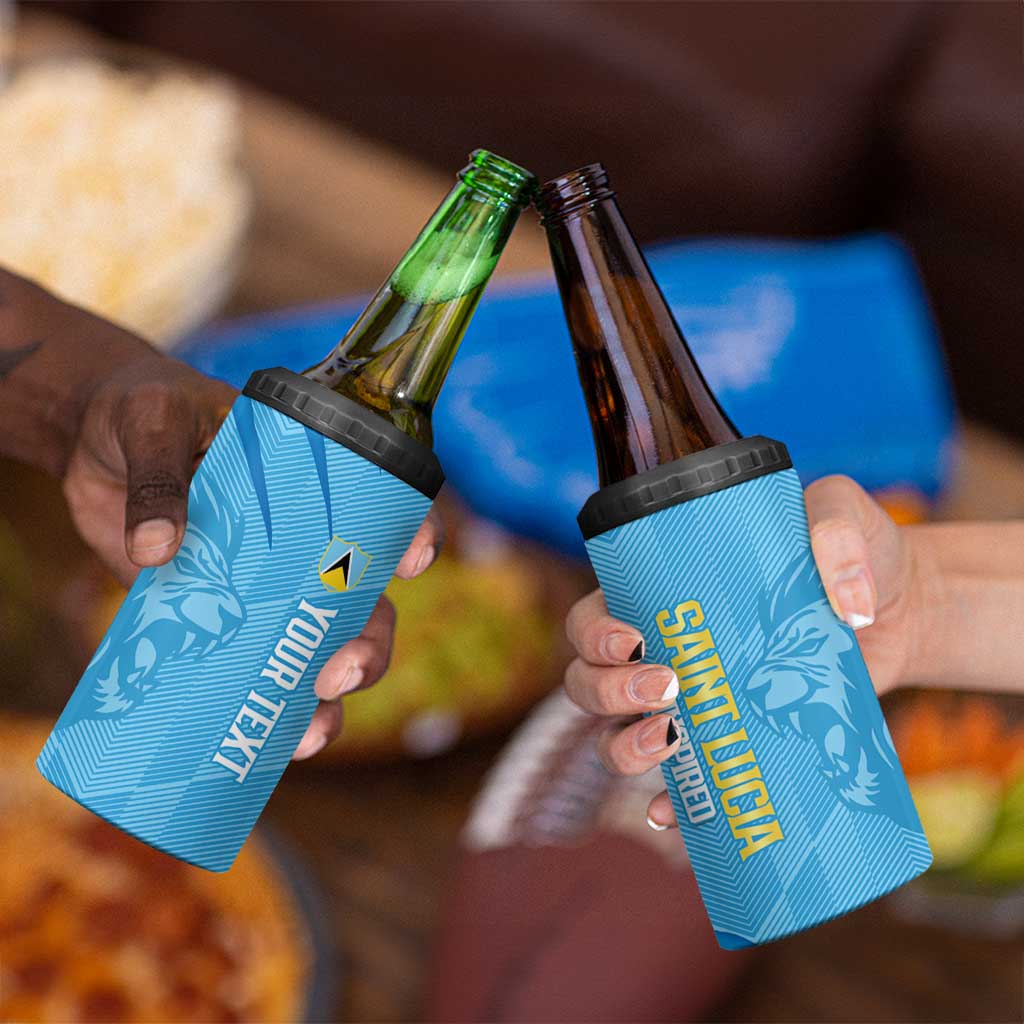 Custom Saint Lucia Cricket 4 in 1 Can Cooler Tumbler Go Champions Beinspired