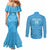 Custom Saint Lucia Cricket Couples Matching Mermaid Dress and Long Sleeve Button Shirt Go Champions Beinspired