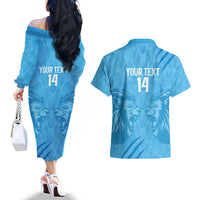 Custom Saint Lucia Cricket Couples Matching Off The Shoulder Long Sleeve Dress and Hawaiian Shirt Go Champions Beinspired