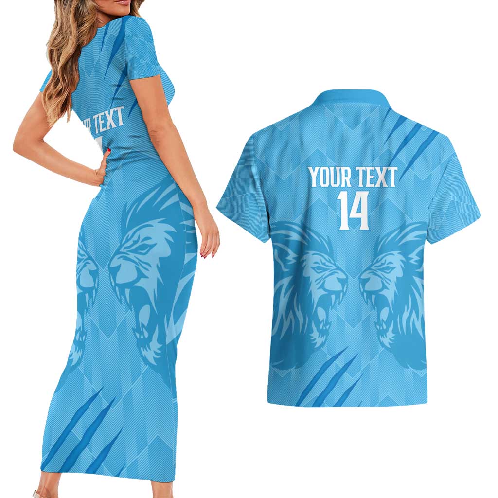 Custom Saint Lucia Cricket Couples Matching Short Sleeve Bodycon Dress and Hawaiian Shirt Go Champions Beinspired