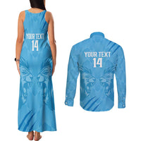 Custom Saint Lucia Cricket Couples Matching Tank Maxi Dress and Long Sleeve Button Shirt Go Champions Beinspired
