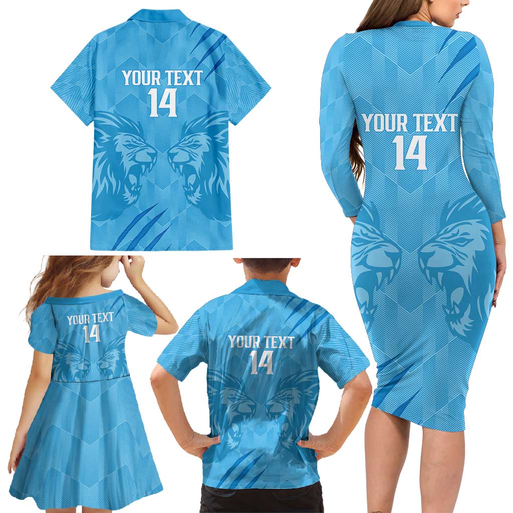 Custom Saint Lucia Cricket Family Matching Long Sleeve Bodycon Dress and Hawaiian Shirt Go Champions Beinspired