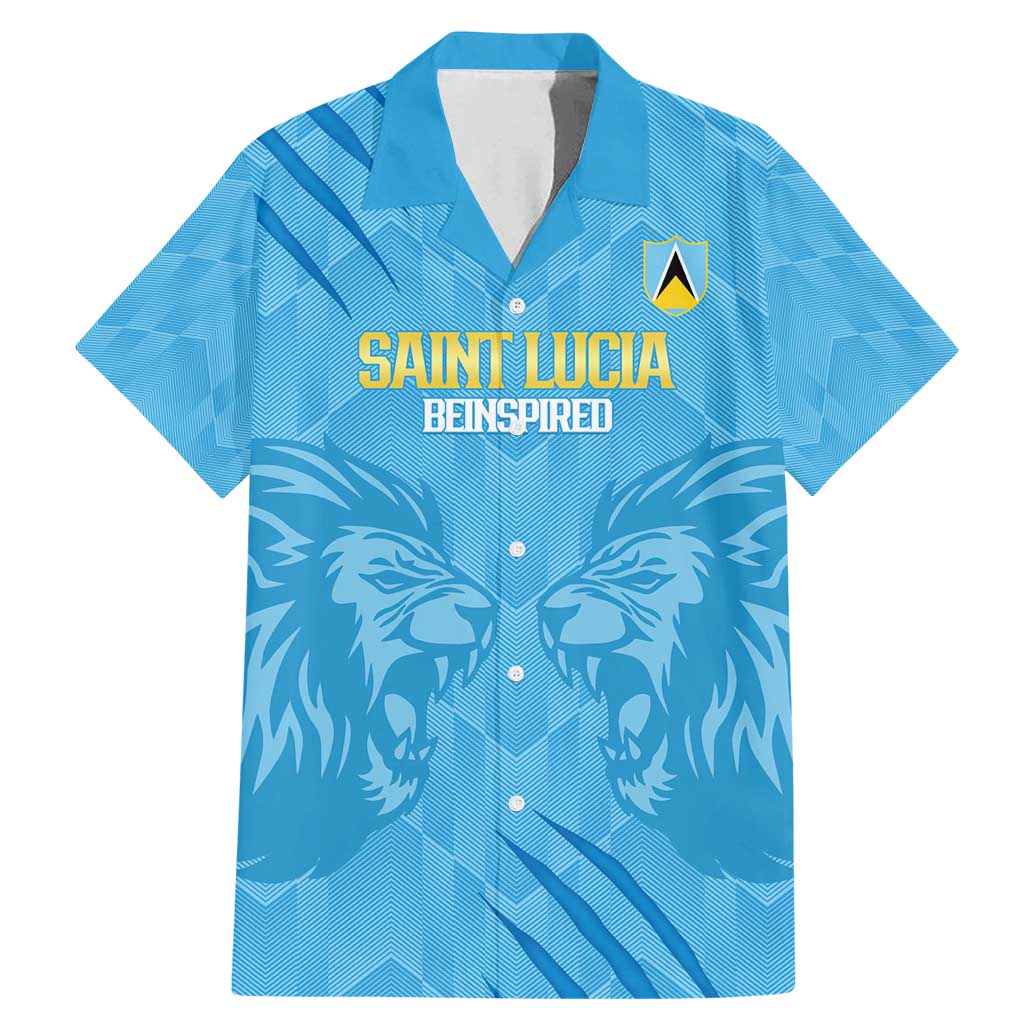 Custom Saint Lucia Cricket Family Matching Mermaid Dress and Hawaiian Shirt Go Champions Beinspired