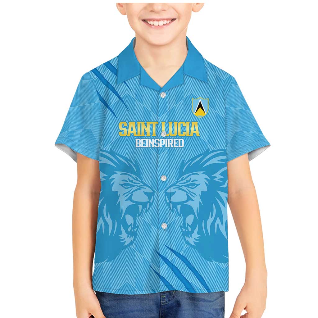 Custom Saint Lucia Cricket Family Matching Mermaid Dress and Hawaiian Shirt Go Champions Beinspired