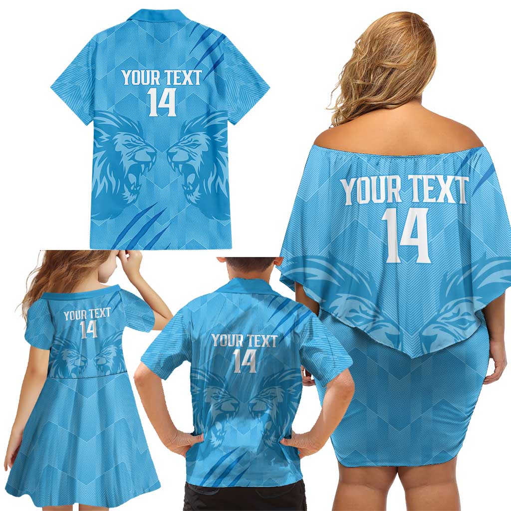 Custom Saint Lucia Cricket Family Matching Off Shoulder Short Dress and Hawaiian Shirt Go Champions Beinspired