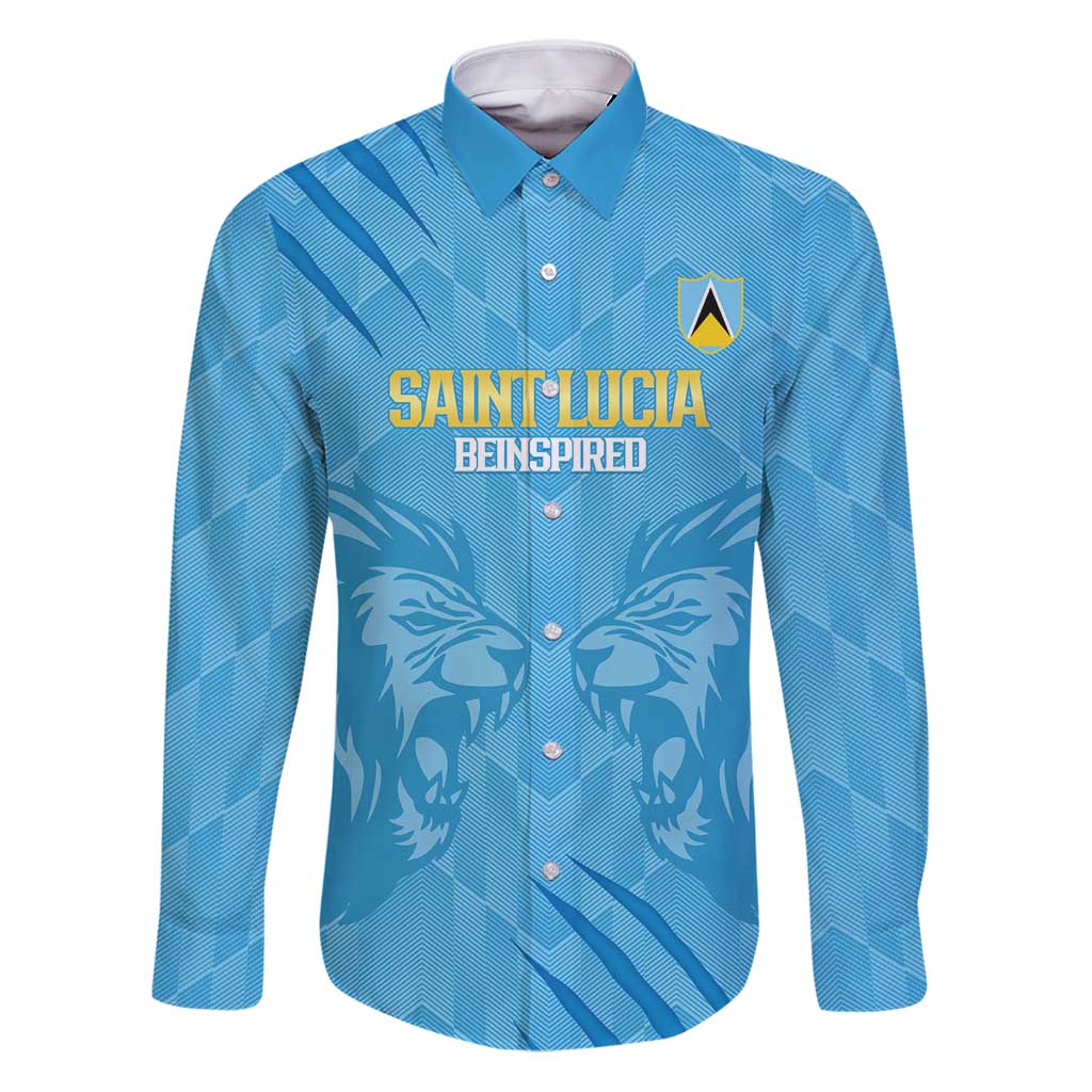 Custom Saint Lucia Cricket Family Matching Puletasi and Hawaiian Shirt Go Champions Beinspired