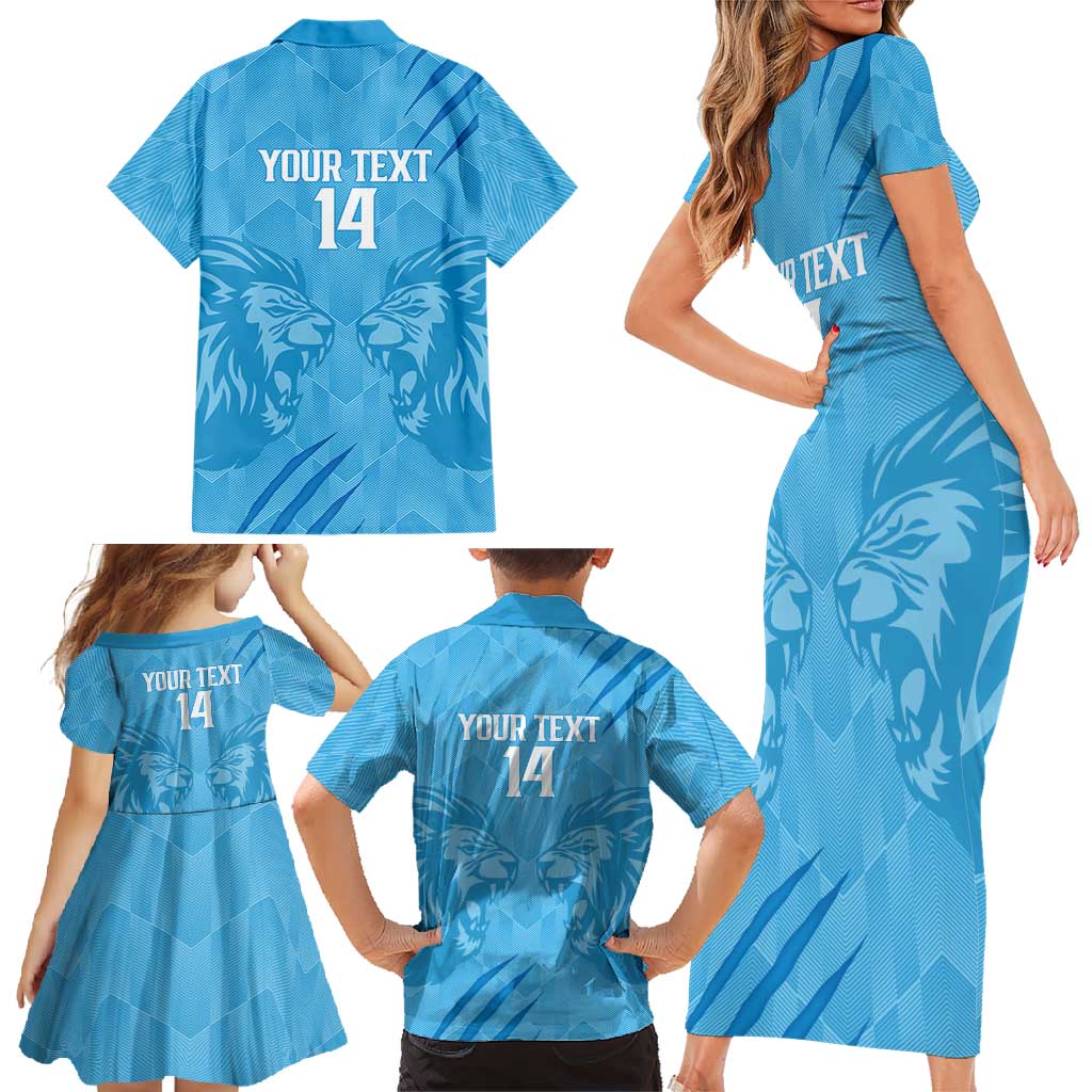 Custom Saint Lucia Cricket Family Matching Short Sleeve Bodycon Dress and Hawaiian Shirt Go Champions Beinspired
