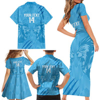 Custom Saint Lucia Cricket Family Matching Short Sleeve Bodycon Dress and Hawaiian Shirt Go Champions Beinspired