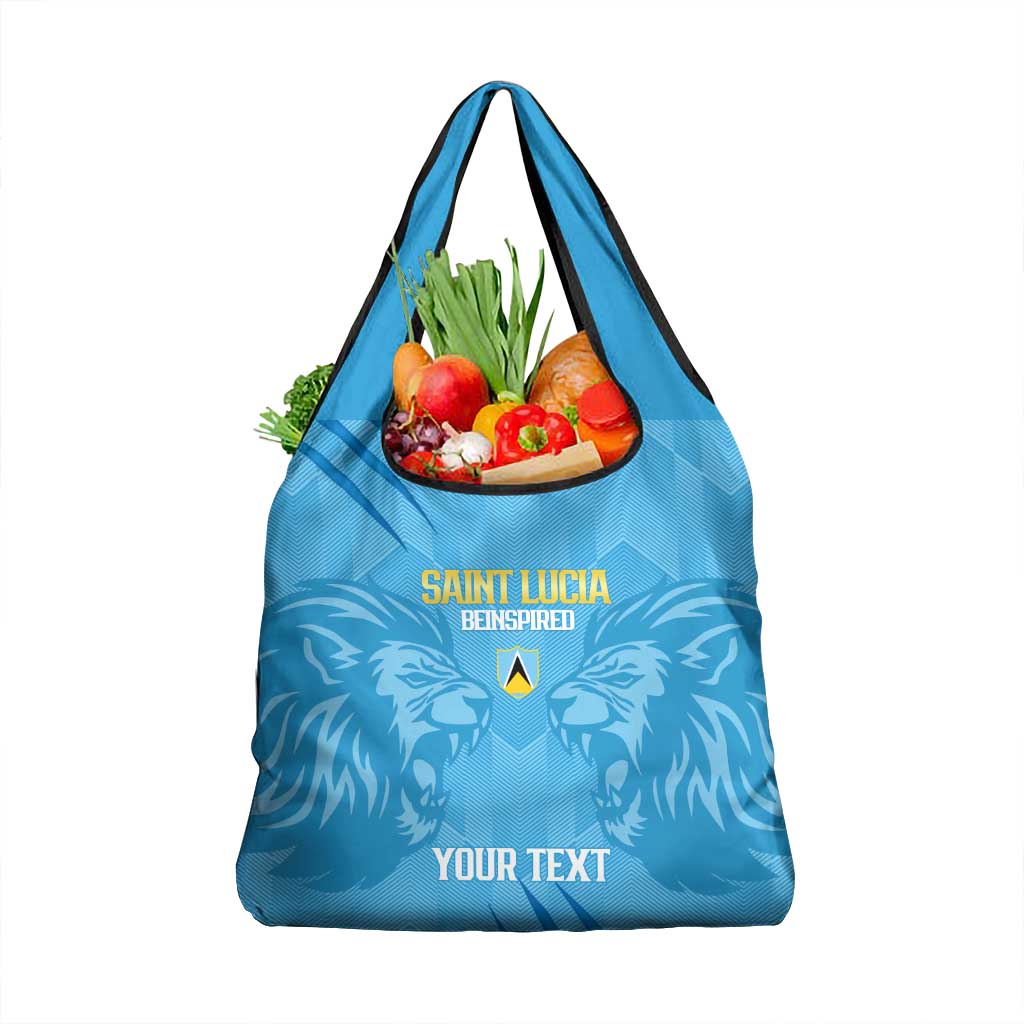 Custom Saint Lucia Cricket Grocery Bag Go Champions Beinspired