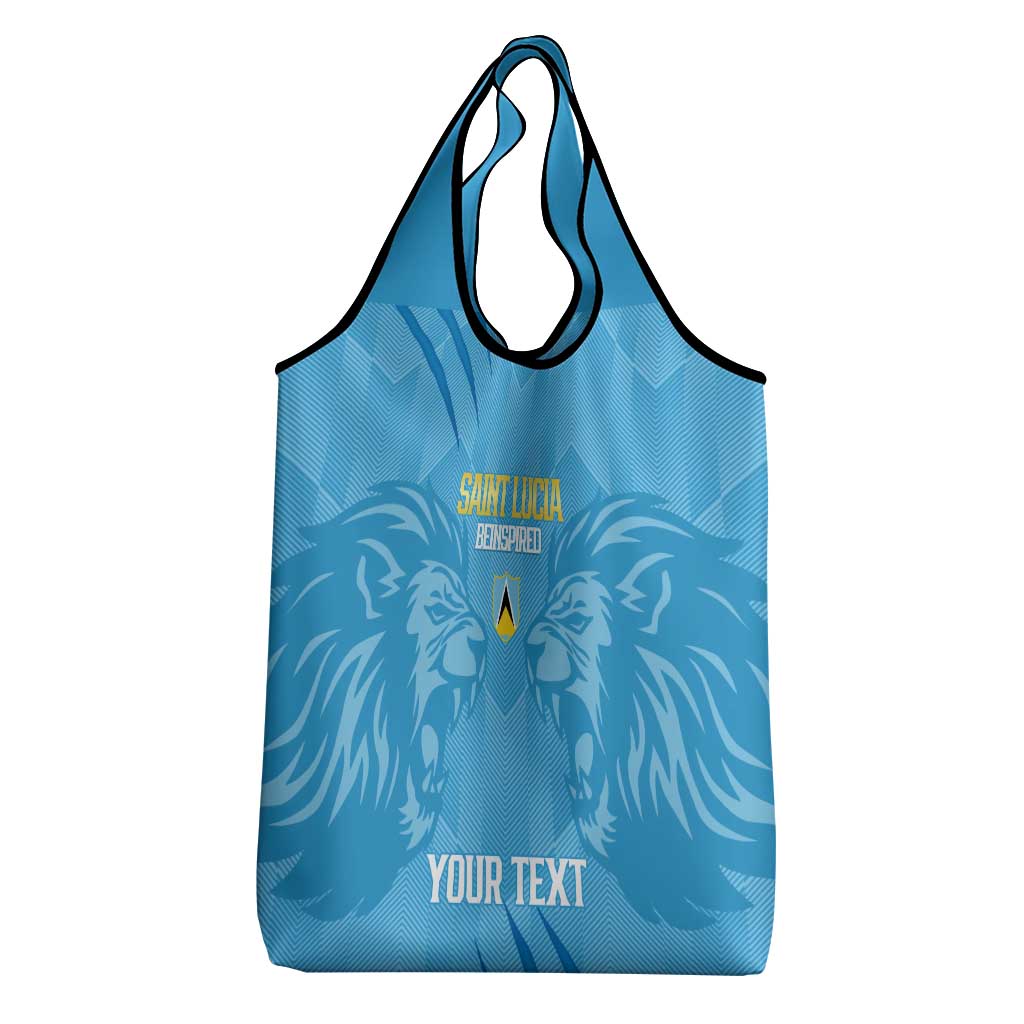 Custom Saint Lucia Cricket Grocery Bag Go Champions Beinspired