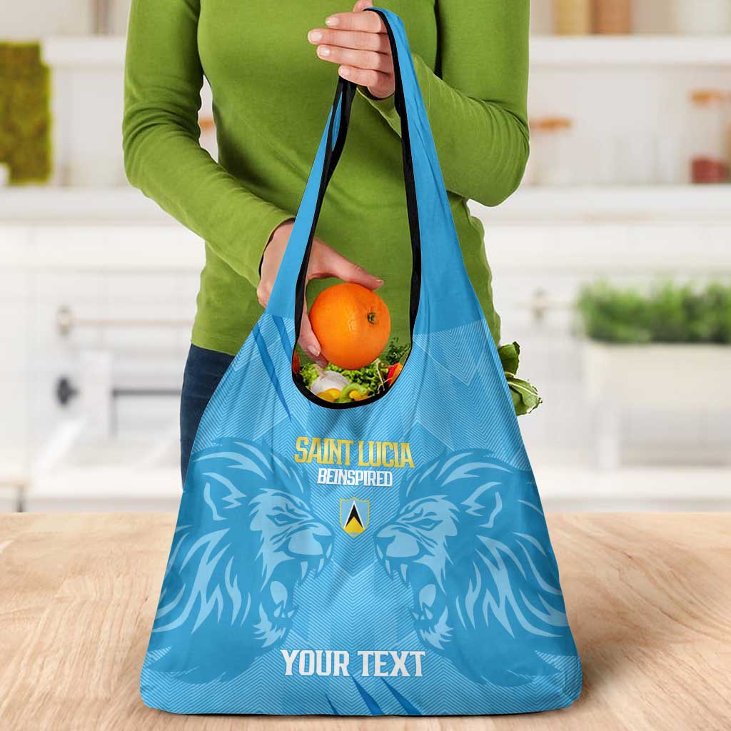 Custom Saint Lucia Cricket Grocery Bag Go Champions Beinspired