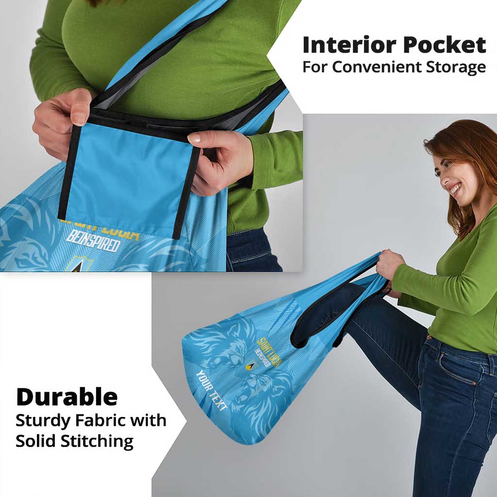 Custom Saint Lucia Cricket Grocery Bag Go Champions Beinspired