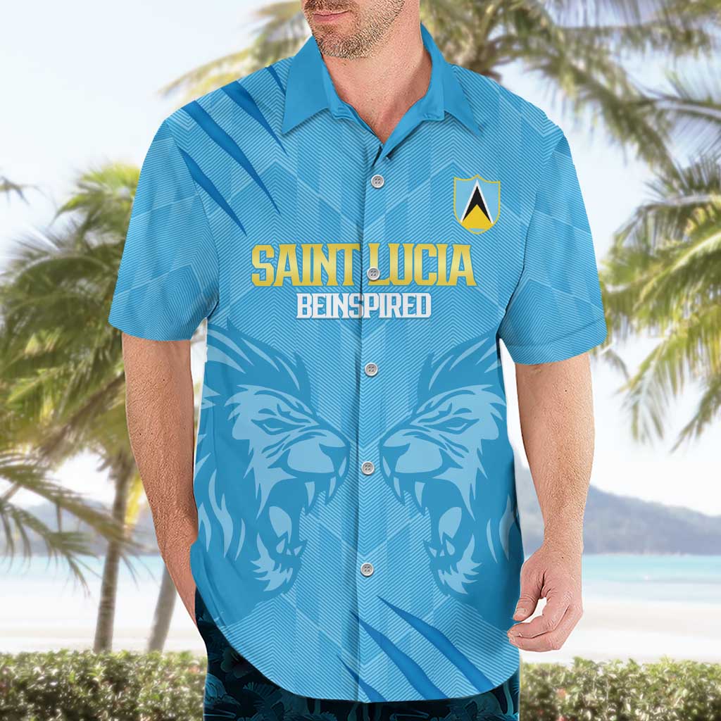 Custom Saint Lucia Cricket Hawaiian Shirt Go Champions Beinspired
