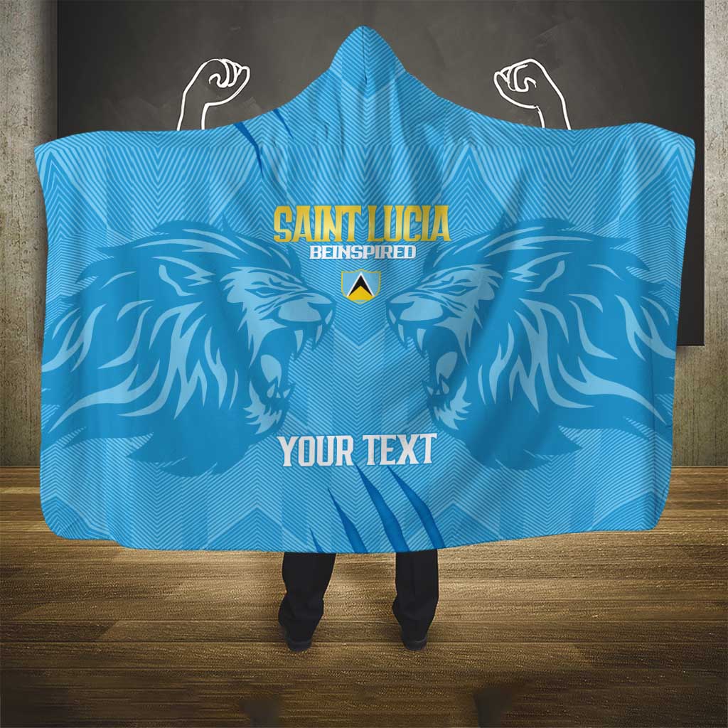 Custom Saint Lucia Cricket Hooded Blanket Go Champions Beinspired