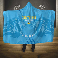 Custom Saint Lucia Cricket Hooded Blanket Go Champions Beinspired