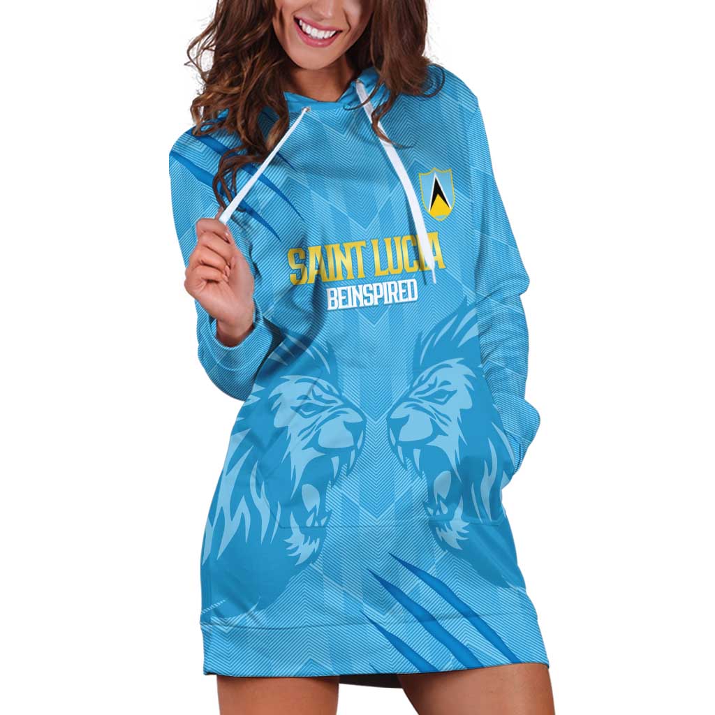 Custom Saint Lucia Cricket Hoodie Dress Go Champions Beinspired