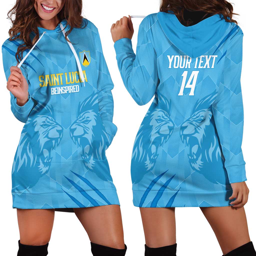 Custom Saint Lucia Cricket Hoodie Dress Go Champions Beinspired