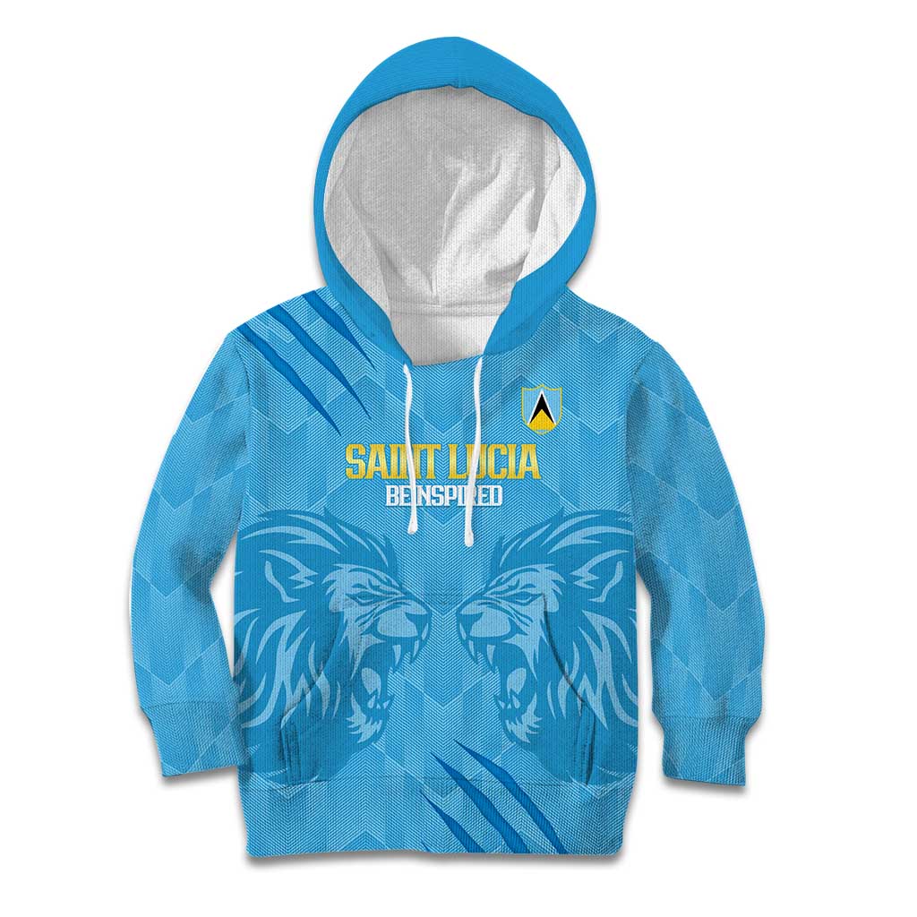 Custom Saint Lucia Cricket Kid Hoodie Go Champions Beinspired