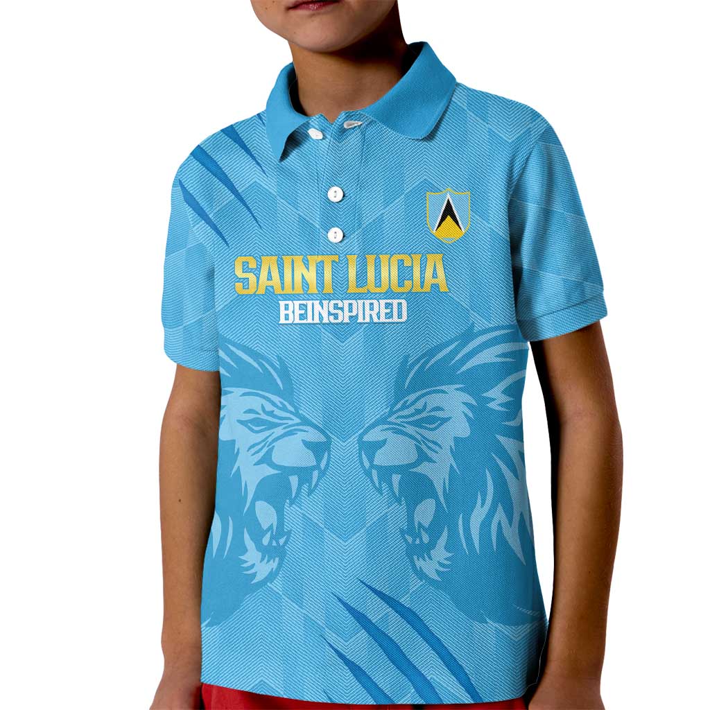 Custom Saint Lucia Cricket Kid Polo Shirt Go Champions Beinspired