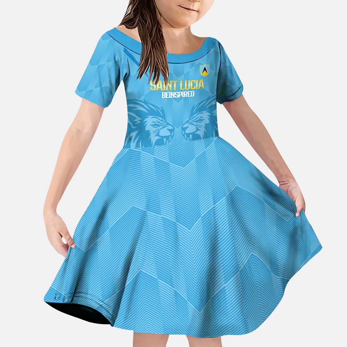 Custom Saint Lucia Cricket Kid Short Sleeve Dress Go Champions Beinspired