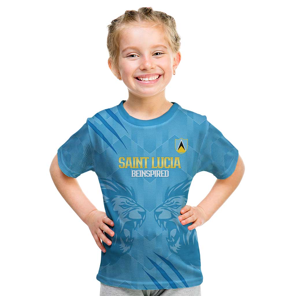 Custom Saint Lucia Cricket Kid T Shirt Go Champions Beinspired